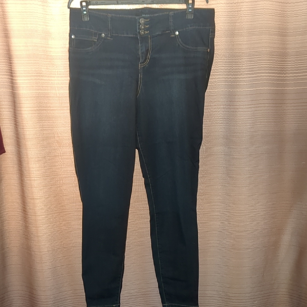 torrid Dark Indigo Triple-Button High-Rise Skinny Jeans
